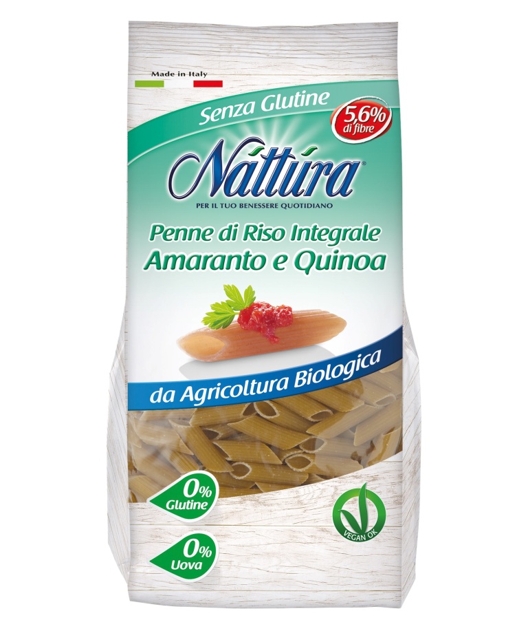 NATTURA Penne di Riso Integrale Bio con Amaranto e Quinoa