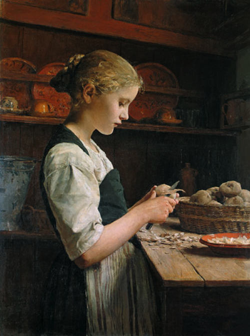 La piccola pelatrice di patate di Albert Anker 1886